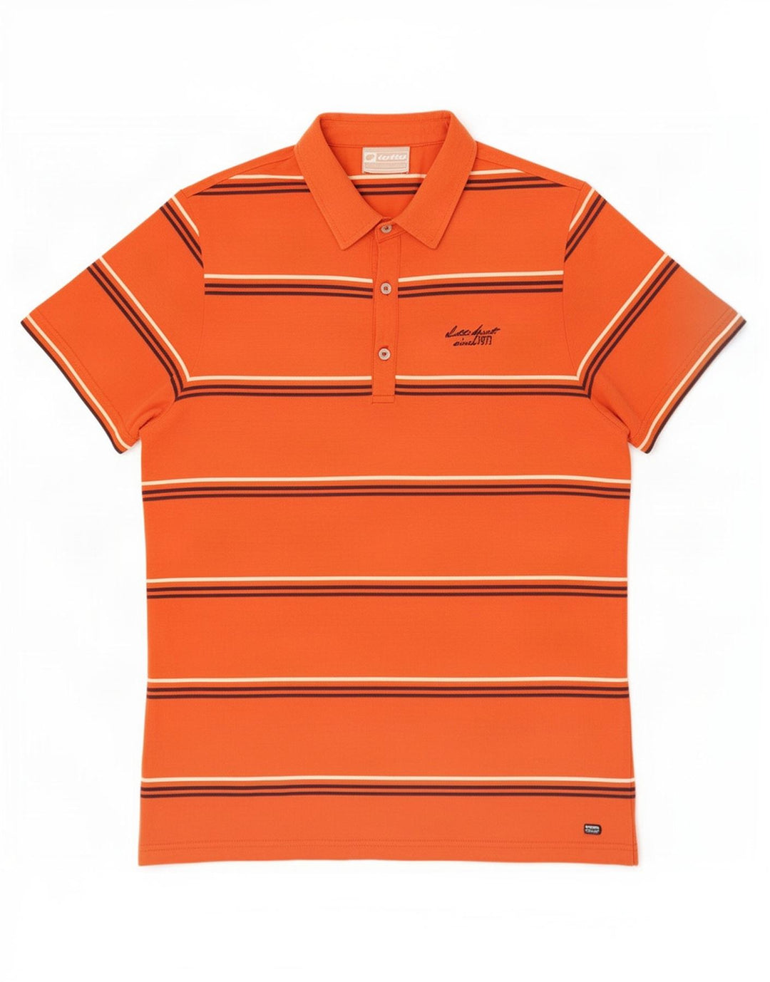 Lotto Herre Polo Shirt Stor Orange Stribet