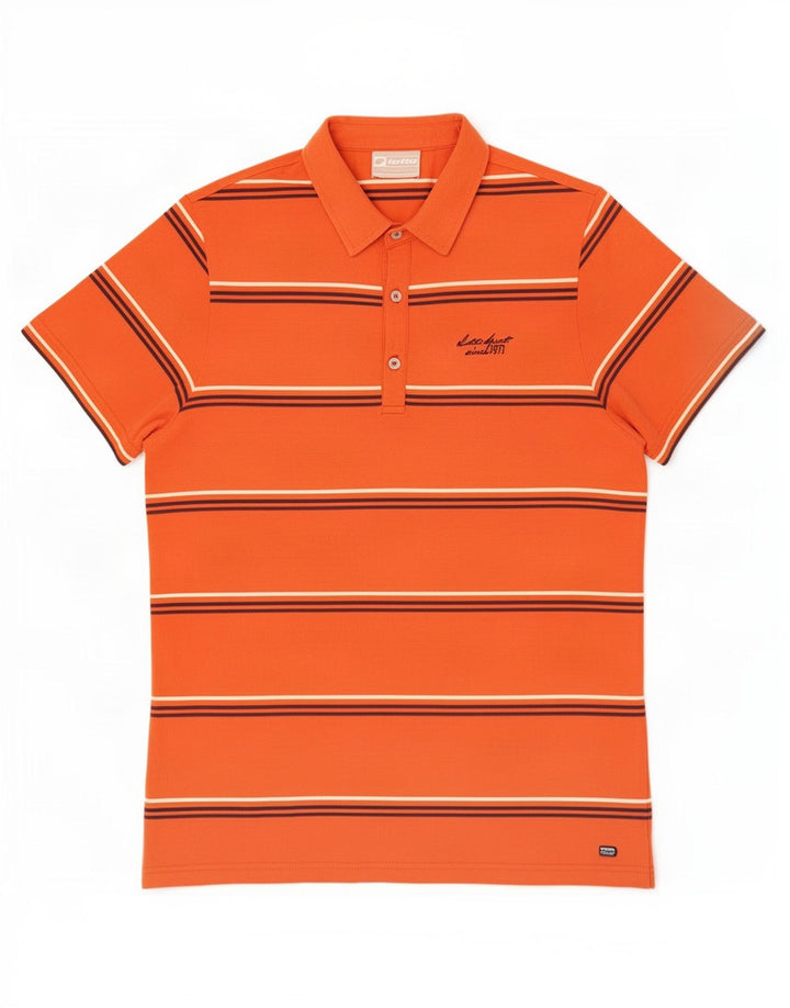 Lotto Herre Polo Shirt Stor Orange Stribet