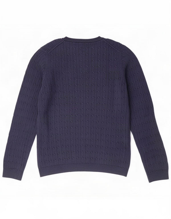 Crew Clothing Dame V-hals sweater UK 12 Medium Navy Blue Cotton