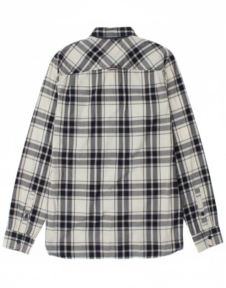 TOMMY HILFIGER Mens Shirt Medium Grey Check Cotton