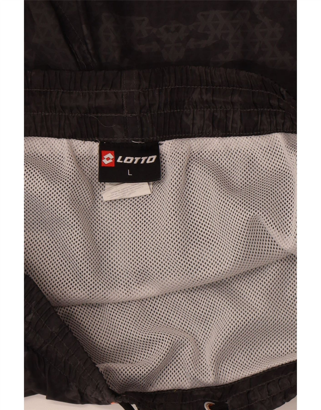 Lotto Badeshorts til mænd store sorte geometriske polyester