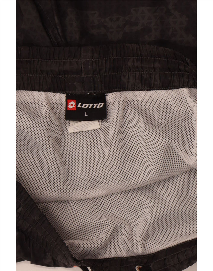 Lotto Badeshorts til mænd store sorte geometriske polyester