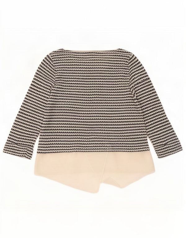 Oasis Dame Top 3/4 ærmer UK 12 Medium Sort Stribet Polyester