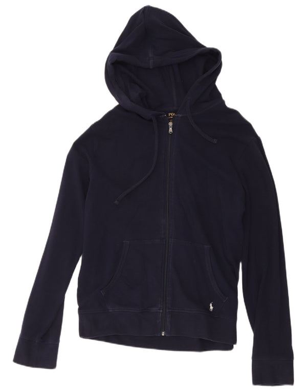 Polo Ralph Lauren Dame Hættetrøje Sweater UK 14 Medium Navy Blue Bomuld