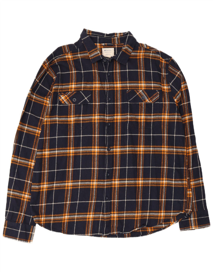 Mountain Warehouse Herre flannelskjorte XL marineblå ternet bomuld