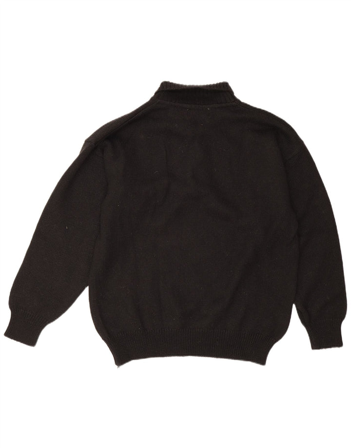Settebello Herre Polo Neck Jumper Sweater Stor Sort Uld