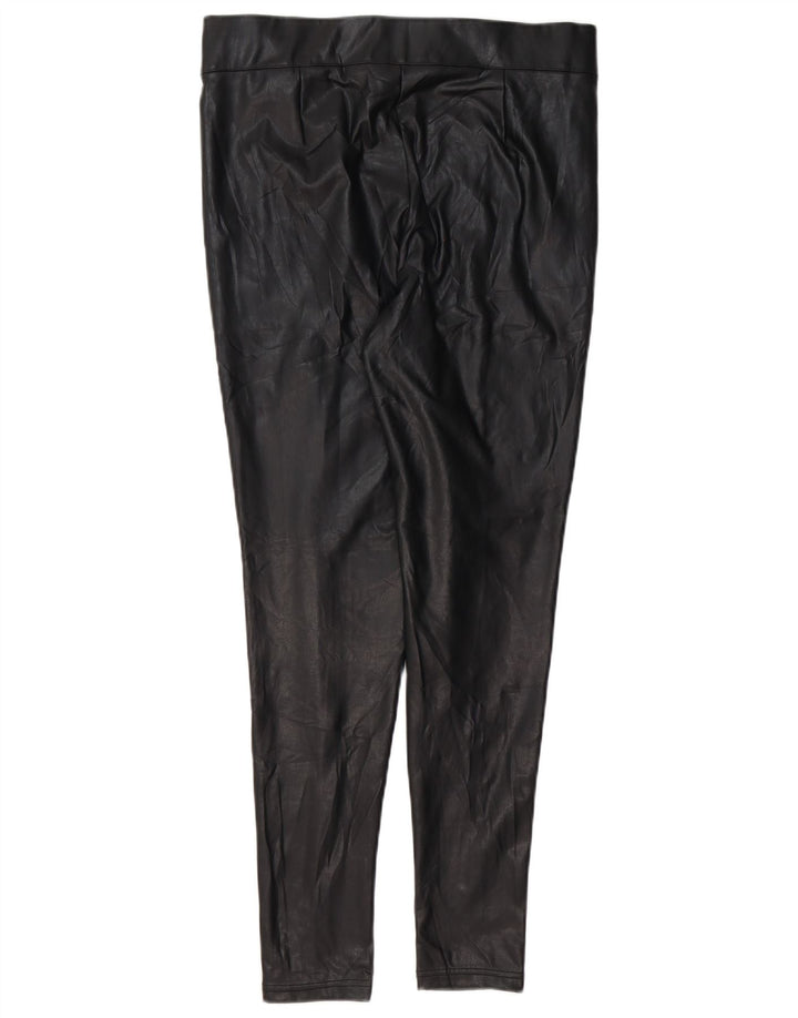 Marks & Spencer Dame imiteret læder Leggings UK 14 Stor sort polyethylen