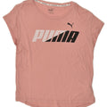 PUMA Womens Graphic T-Shirt Top UK 12 Medium Pink Cotton | Vintage Puma | Thrift | Second-Hand Puma | Used Clothing | Messina Hembry 