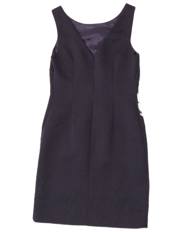 Monsoon Womens Sleeveless Sheath Dress UK 10 Small Navy Blue Floral