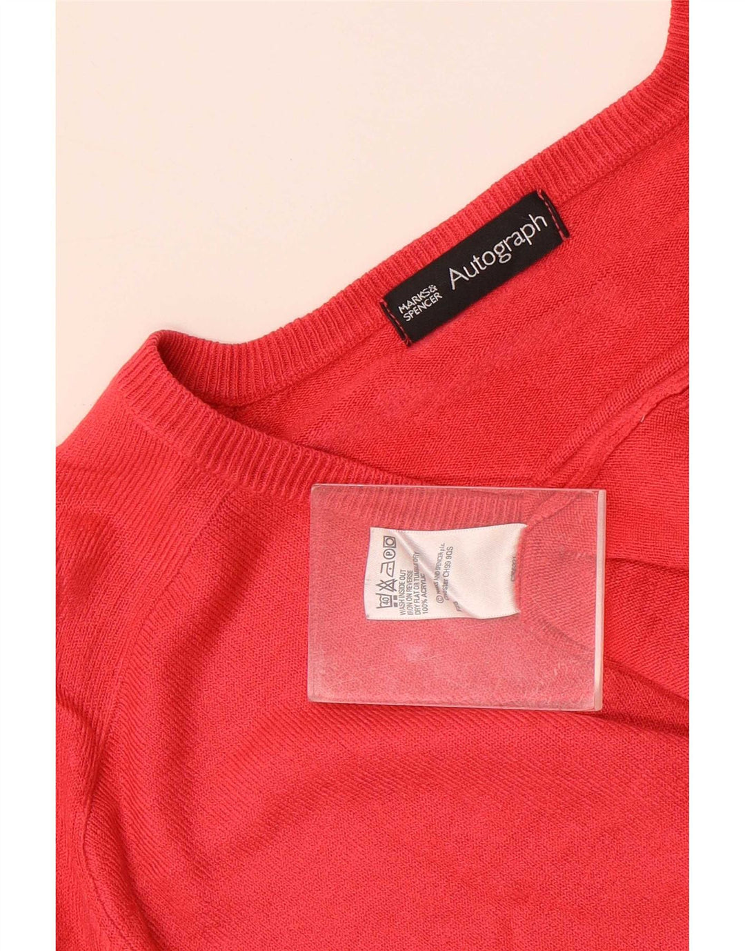Marks & Spencer Herre Autograph V-hals trøje Sweater Stor Rød Akryl