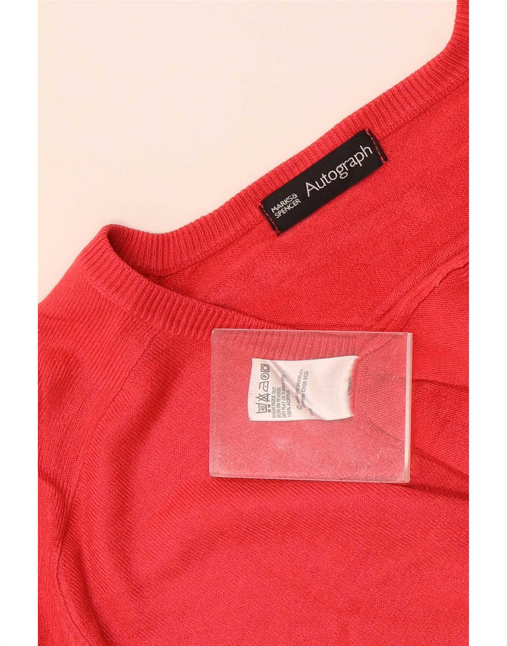 Marks & Spencer Herre Autograph V-hals trøje Sweater Stor Rød Akryl