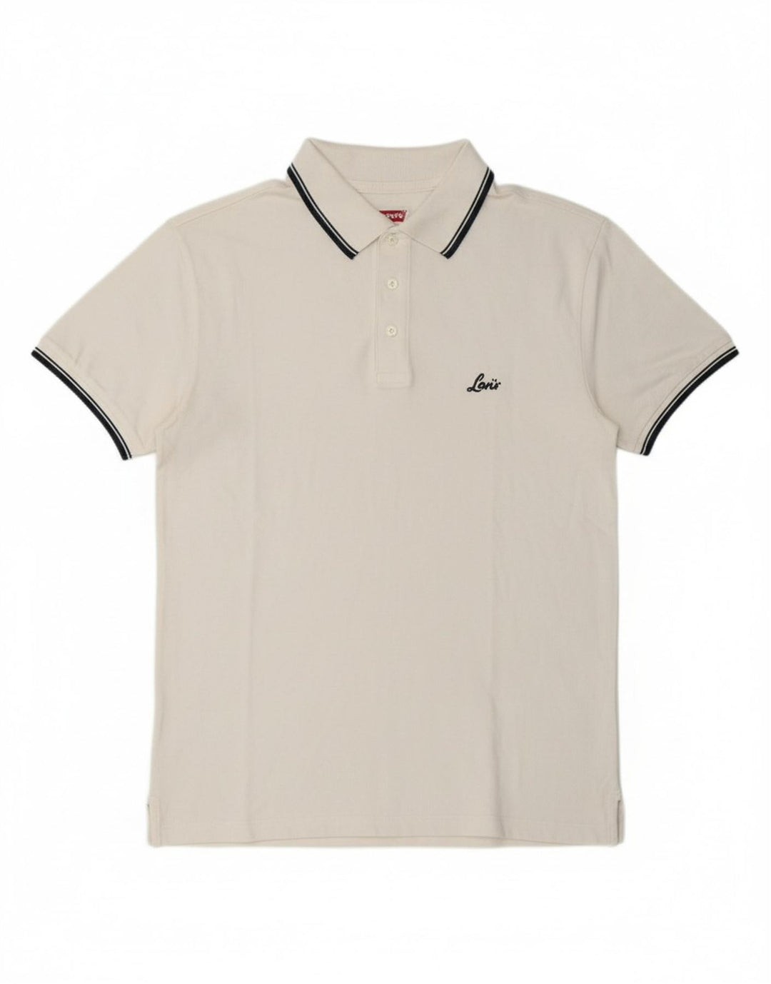 LEVI'S Mens Polo Shirt Large White Cotton