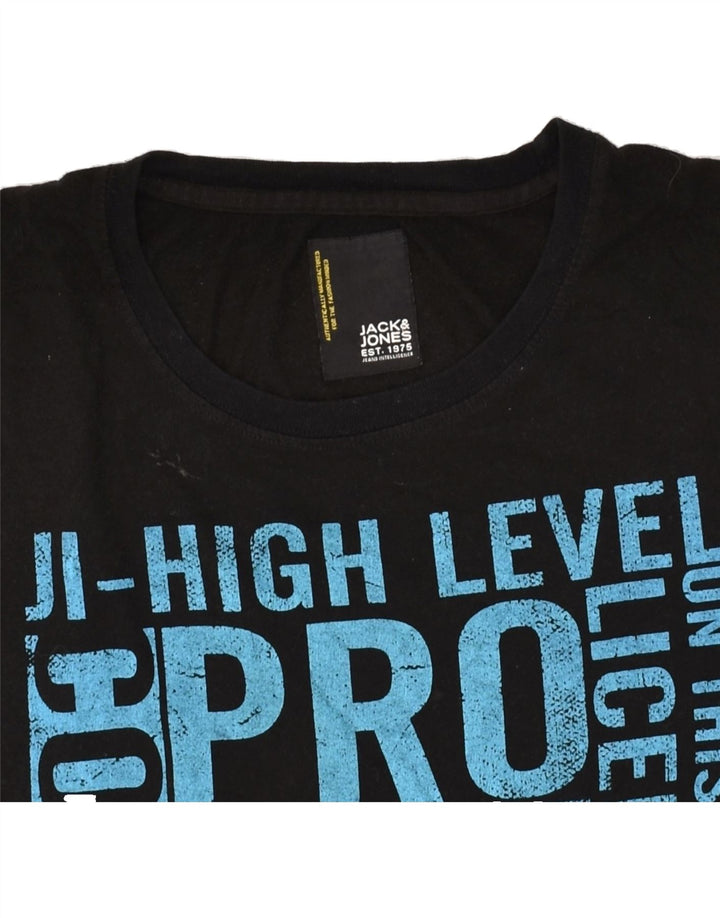 JACK & JONES Mens Graphic T-Shirt Top Medium Black | Vintage Jack & Jones | Thrift | Second-Hand Jack & Jones | Used Clothing | Messina Hembry 