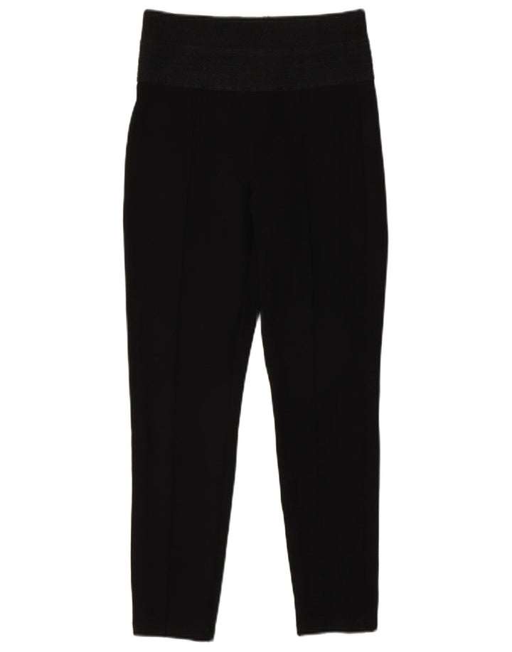 Zara Womens Crop Leggings UK 8 Small Black Herringbone