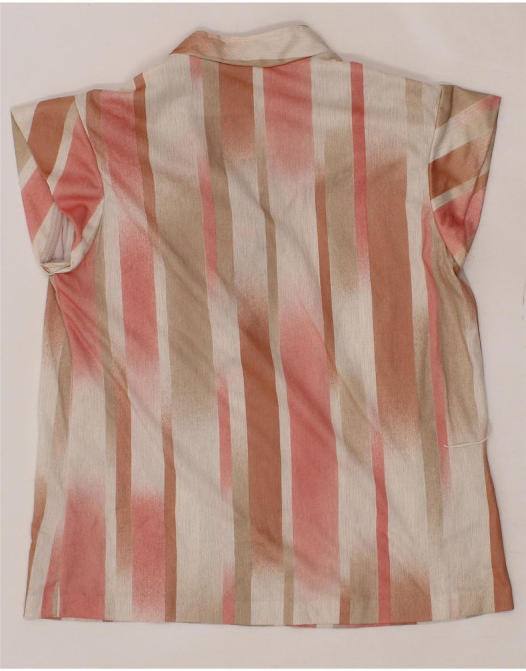 VINTAGE Womens Pullover Shirt Blouse UK 12 Medium Pink Striped Vintage Vintage and Second-Hand Vintage from Messina Hembry 