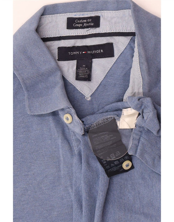 Tommy Hilfiger Herre Custom Fit Polo Shirt Medium Blue Bomuld