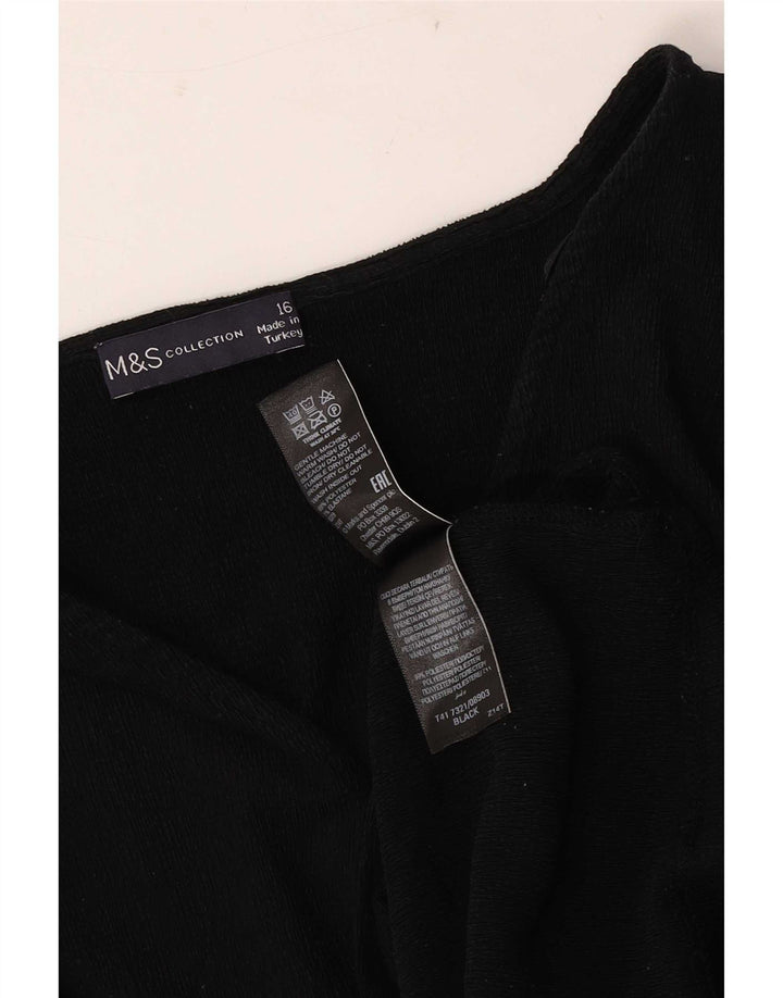Marks & Spencer Damebluse Top UK 16 Large Black Polyester
