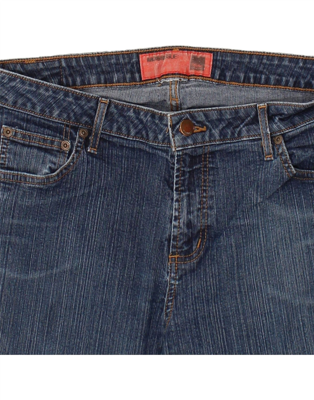 MOSSIMO Womens Crop Bootcut Jeans W34 L24 Navy Blue Vintage Mossimo and Second-Hand Mossimo from Messina Hembry 