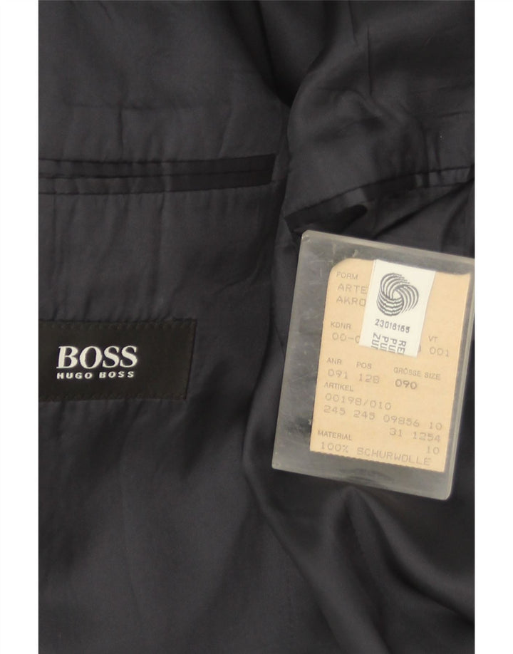 Hugo Boss Herre 3-knaps blazerjakke UK 36 Small Navy Blue Virgin Wool