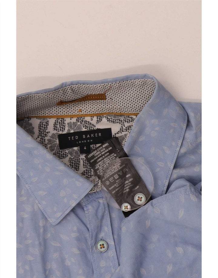 Ted Baker Herreskjorte str. 4 Large Blue Floral Cotton