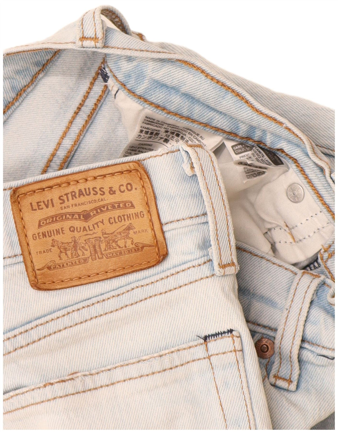 LEVI'S Womens Wedge Straight Jeans W26 L26 Blue Cotton