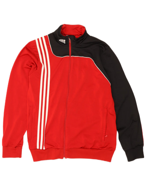 ADIDAS Træningsdragt til mænd, topjakke UK 38/40 Medium Rød Colourblock Polyester