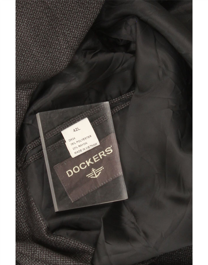 DOCKERS Herre 2-knaps blazerjakke UK 42 XL Grå Polyester