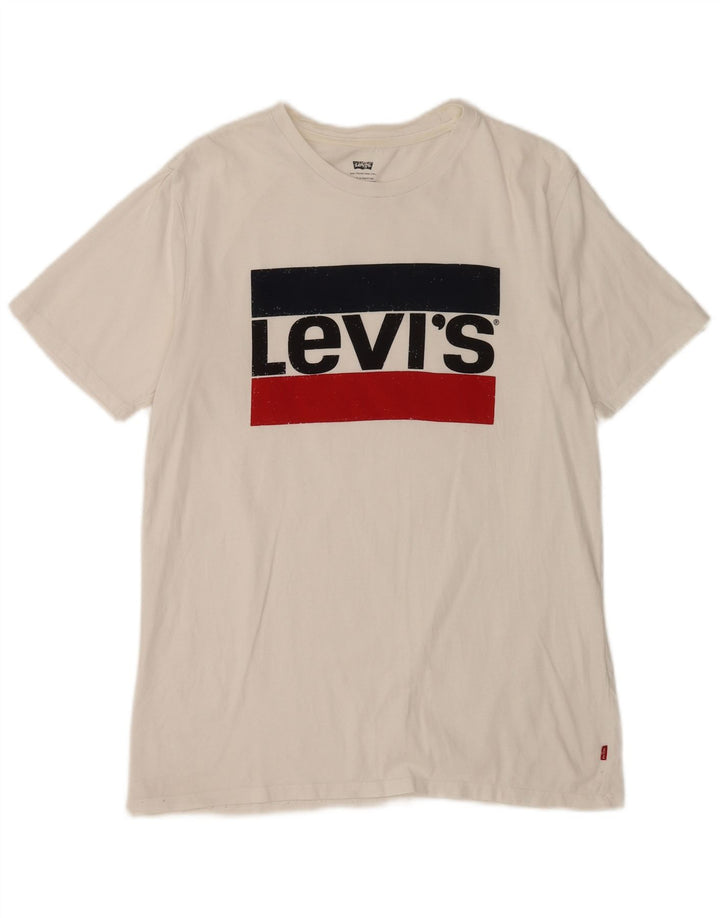 Levi's Herre grafisk T-shirt Top Medium White