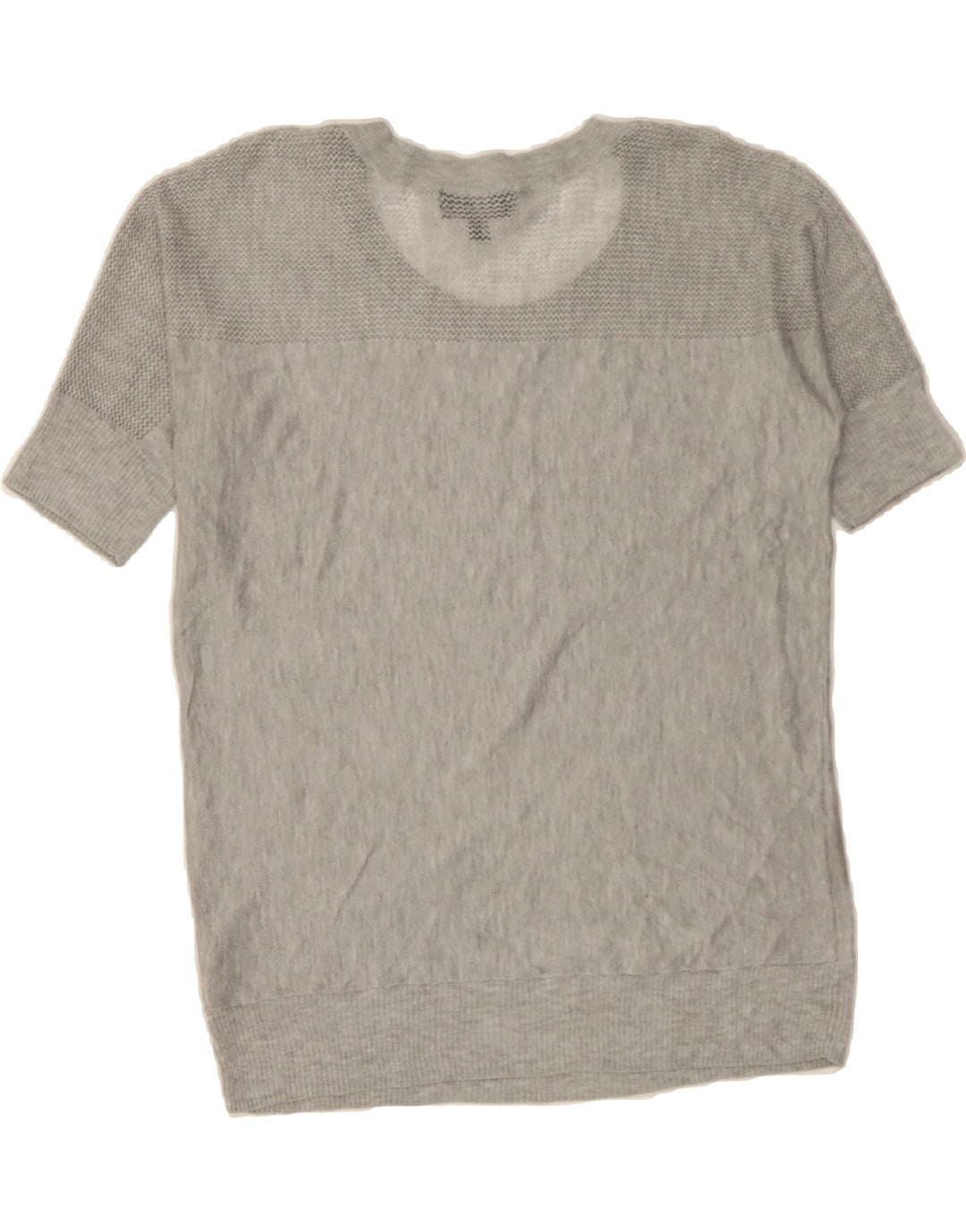 MOSSIMO Womens Short Sleeve Crew Neck Jumper Sweater UK 14 Medium Grey Vintage Mossimo and Second-Hand Mossimo from Messina Hembry 