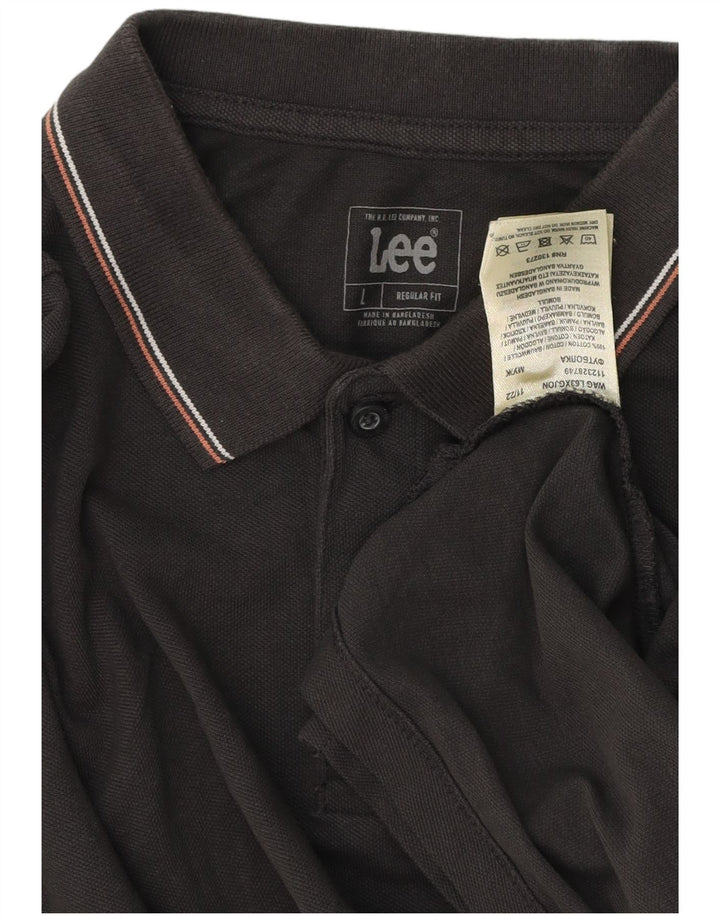 Lee Herre Regular Fit Polo Shirt Stor Grå Bomuld