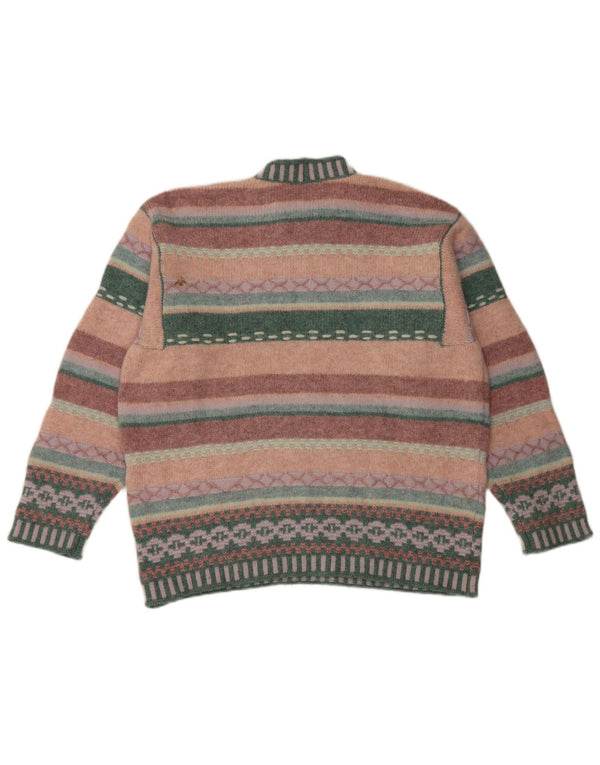 BENETTON dame sweater med rund hals DK 16 Stor flerfarvet stribet