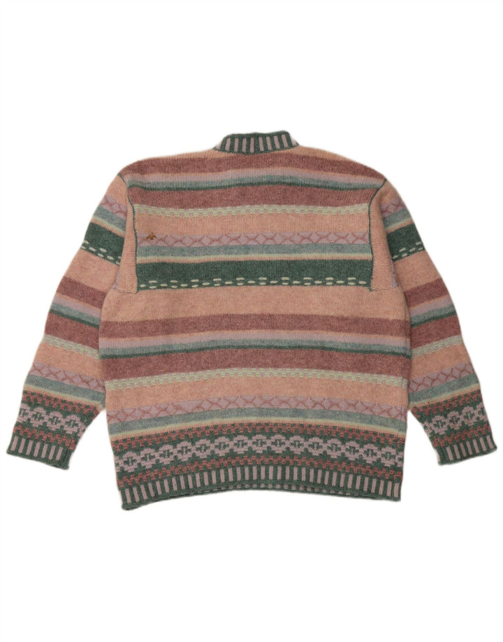 BENETTON dame sweater med rund hals DK 16 Stor flerfarvet stribet