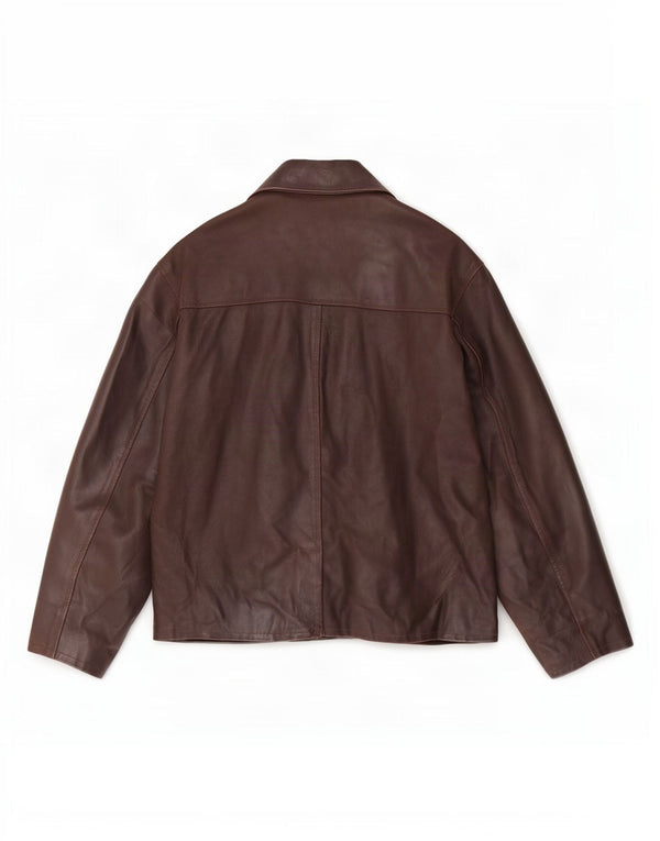 Vintage herre 3-knaps læder blazerjakke UK 38 medium brun