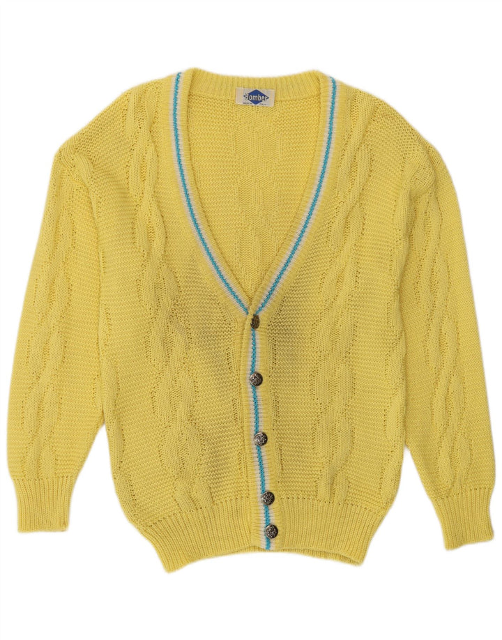 Vintage cardigan sweater til mænd, medium gul