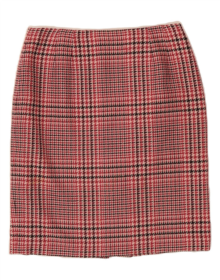 TALBOTS Womens Pencil Skirt US 10 Large W30 Red Houndstooth Wool Vintage Talbots and Second-Hand Talbots from Messina Hembry 