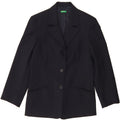 BENETTON Womens 3 Button Blazer Jacket IT 42 Medium Navy Blue Polyester Vintage Benetton and Second-Hand Benetton from Messina Hembry 