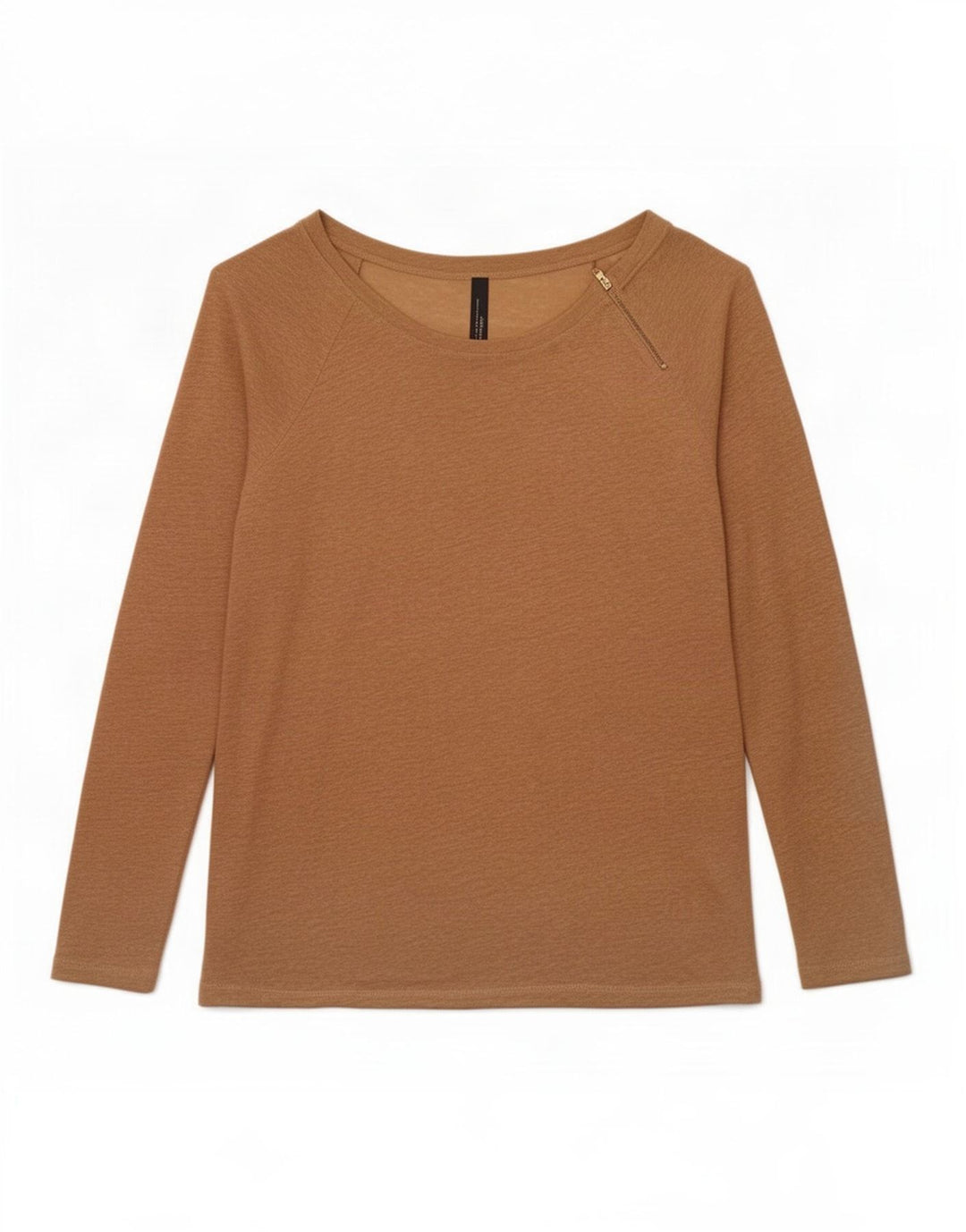 Zara Dame Top Langærmet UK 12 Medium Beige Linen