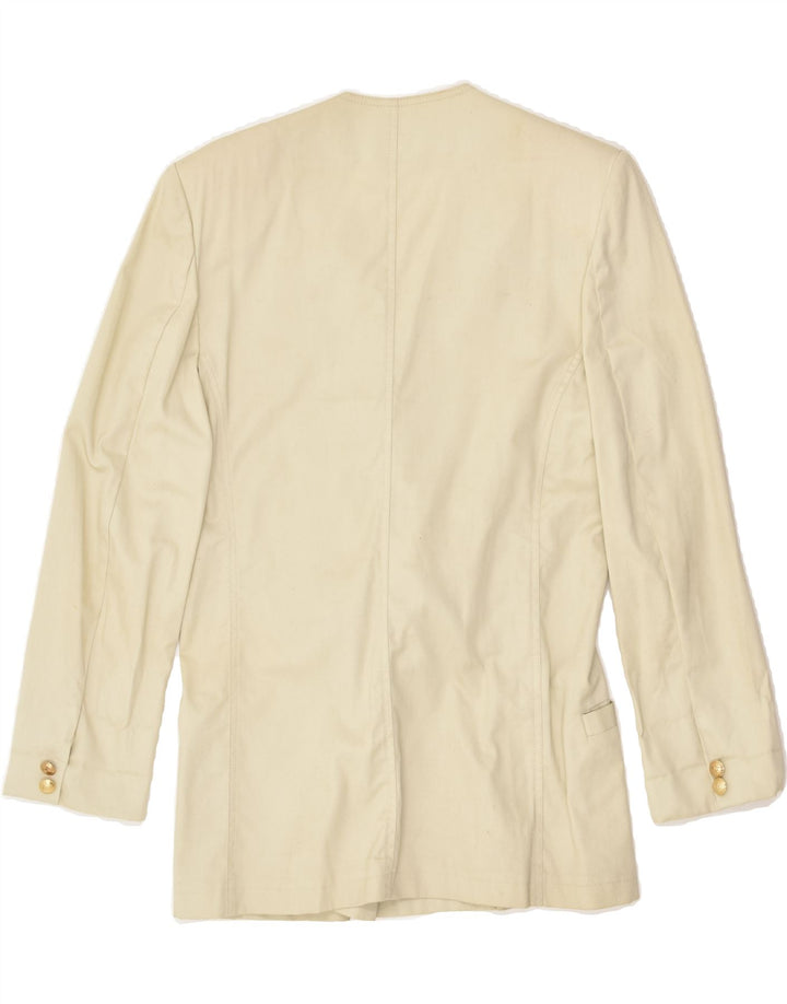 VINTAGE Womens Double Breasted Blazer Jacket IT 44 Medium Grey Cotton | Vintage Vintage | Thrift | Second-Hand Vintage | Used Clothing | Messina Hembry 