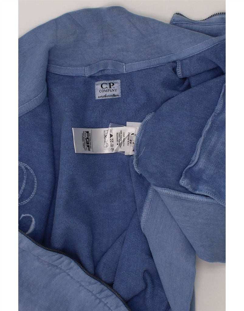C.P. COMPANY Boys Graphic Tracksuit Top Jacket 9-10 Years Blue Cotton Vintage C.P. Company and Second-Hand C.P. Company from Messina Hembry 