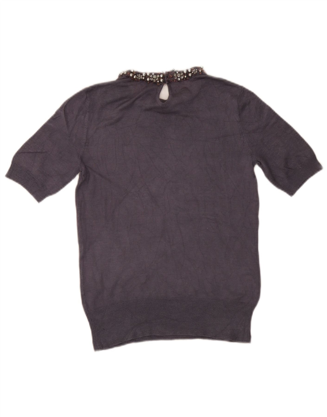 Zara Dame Bluse Top UK 12 Medium Navy Blue
