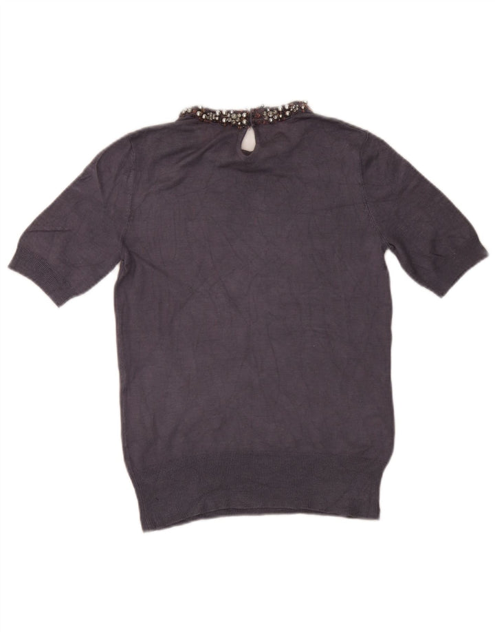 Zara Dame Bluse Top UK 12 Medium Navy Blue