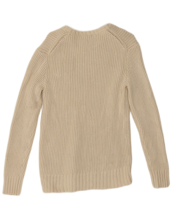 Gap Dame Boat Neck Jumper Sweater UK 14 Medium Off White Bomuld