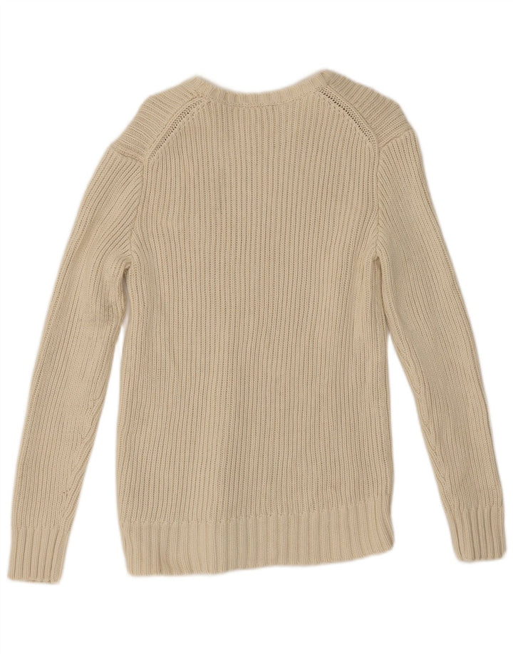 Gap Dame Boat Neck Jumper Sweater UK 14 Medium Off White Bomuld