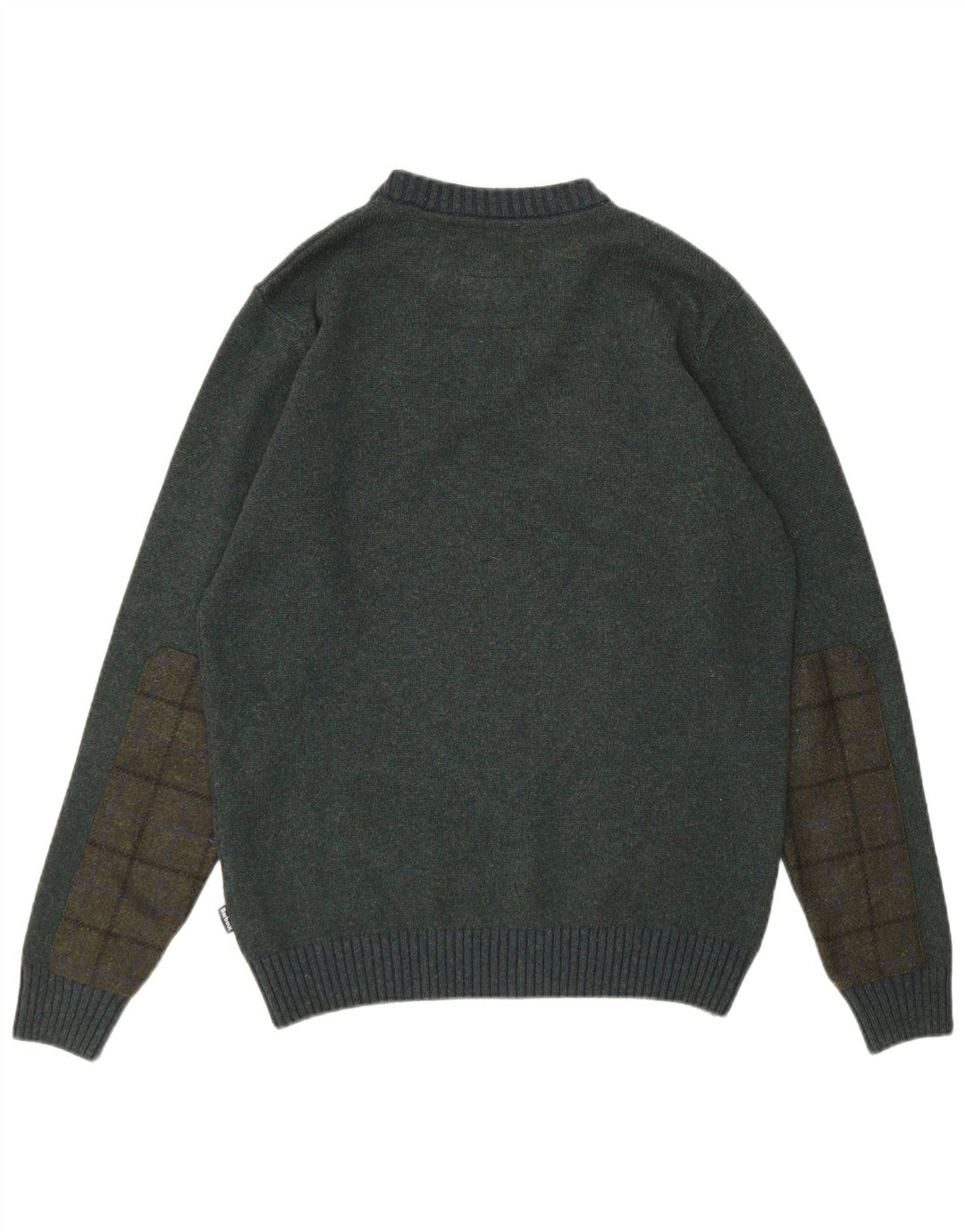 Barbour Herre Crew Neck Jumper Sweater Stor Grøn Colourblock Uld