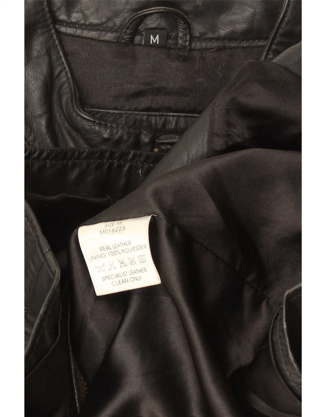 Lee Cooper Herre Læderjakke UK 38 Medium Sort Stribet