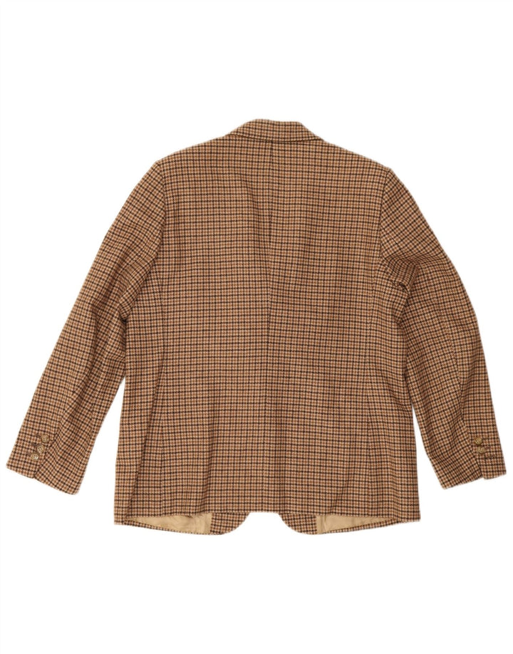 Vintage dame 3-knaps blazerjakke UK 12 Medium Brown Houndstooth