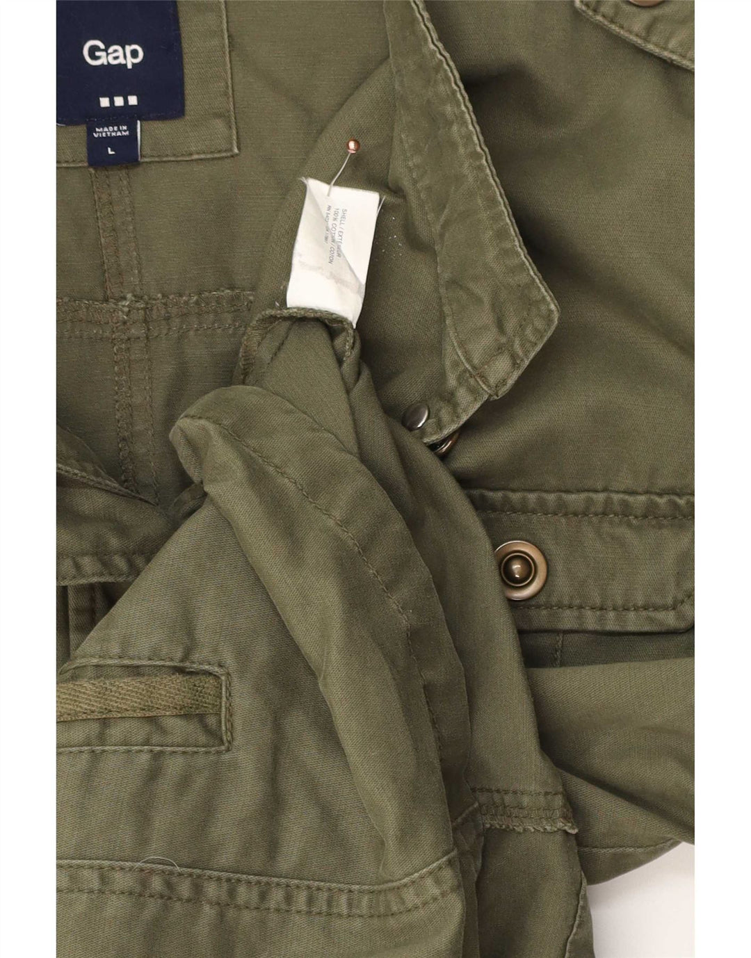 Gap Dame Military Jacket UK 14 Medium Khaki Cotton
