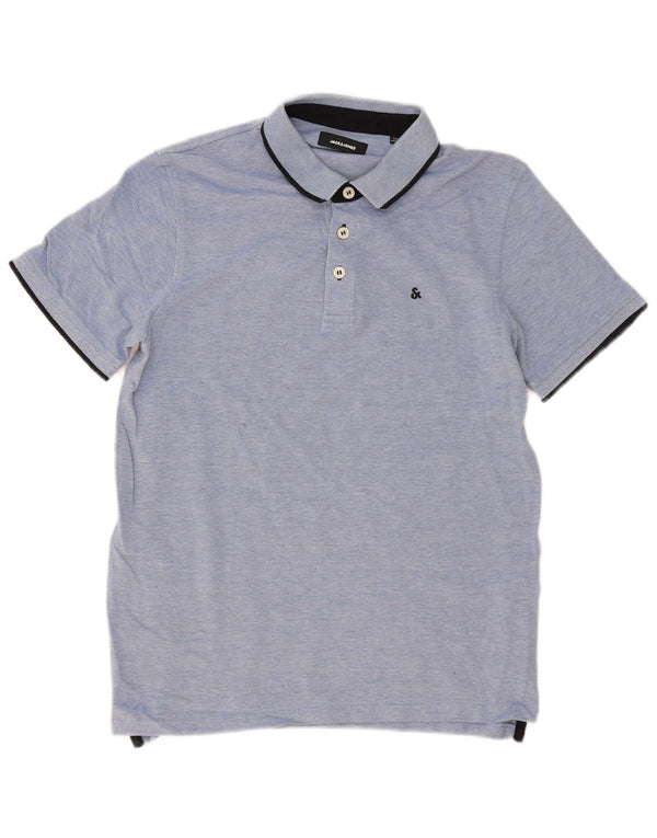 Jack & Jones herre poloskjorte stor blå flækket bomuld