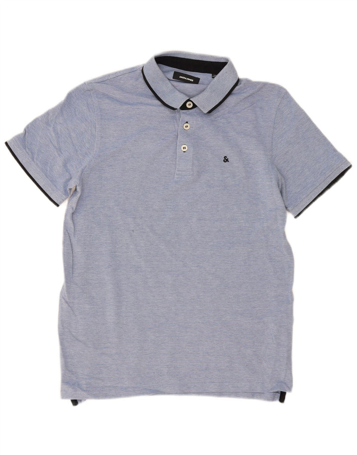 Jack & Jones herre poloskjorte stor blå flækket bomuld