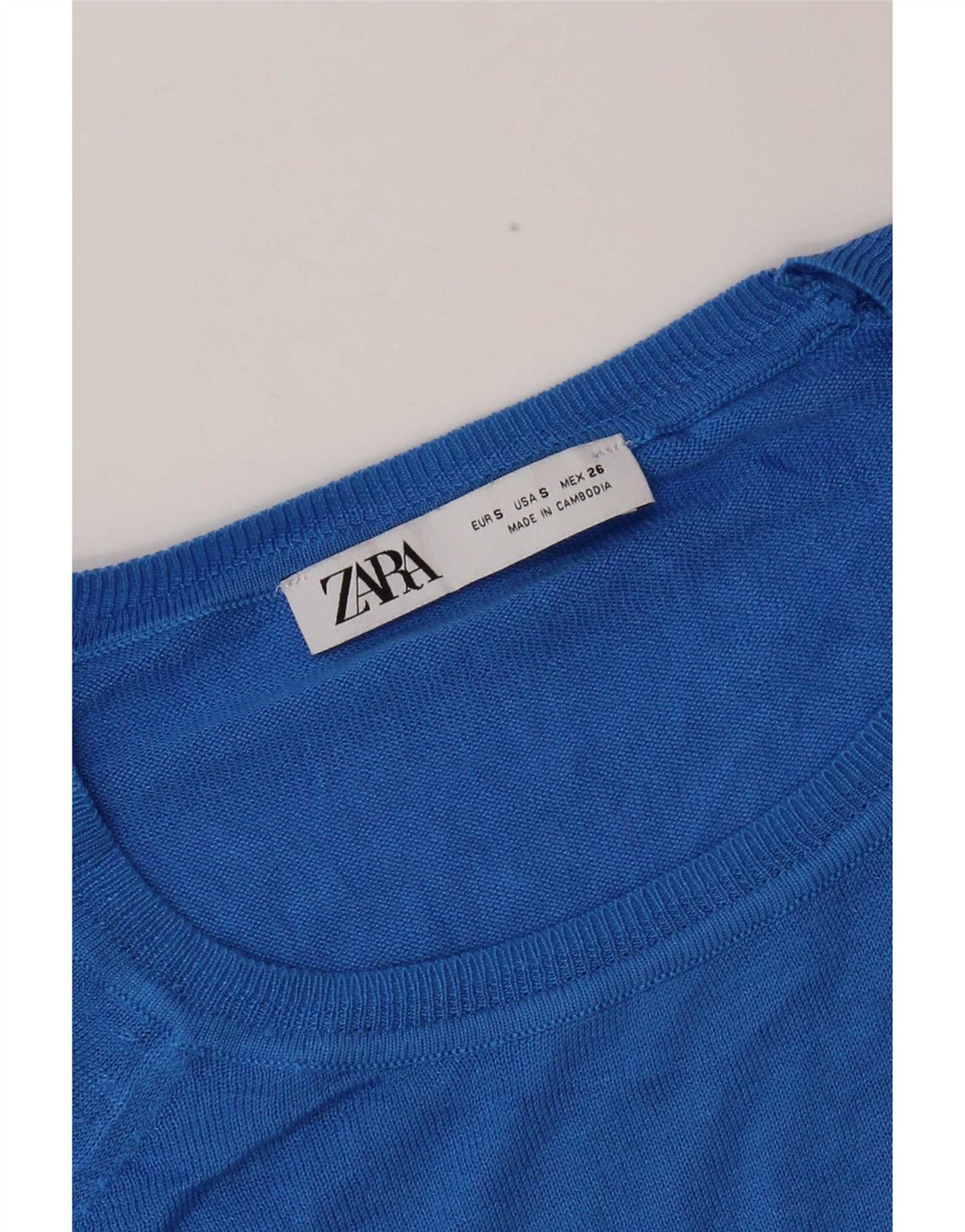 Zara Dame Oversized Boat Neck Jumper Sweater UK 10 Small Blue